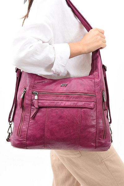 571 Collections Çanta Purple Faux Leather Soft Backpack Shoulder Bag (Model: 571-11-13B)