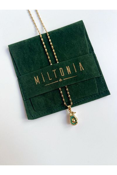 Miltonia Zircon Stone Avocado Steel Necklace - Vip Product, Non-Tarnish