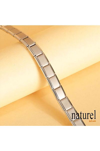 Naturel Tılsım Italian Charm Unisex Stainless Steel Matte Bracelet