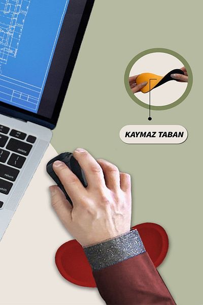 BLACK DEER Suport pentru încheietura mâinii pentru mouse roșu, suport pentru încheietura mâinii, suport ergonomic pentru încheietura mâinii