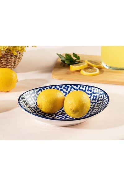 Madame Coco Rêve Bleu Tuyau Oval Plate - Blue - 19.5x16.5 Cm