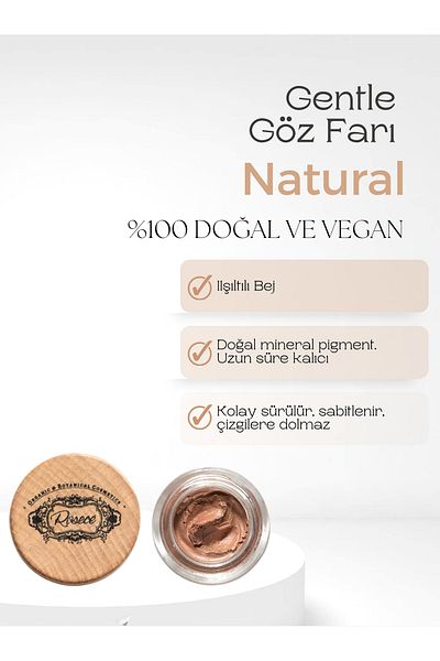 Rosece 7 ml Natural Shadow - Gentle Cream, Shimmering Beige Shimmering Eyeshadow
