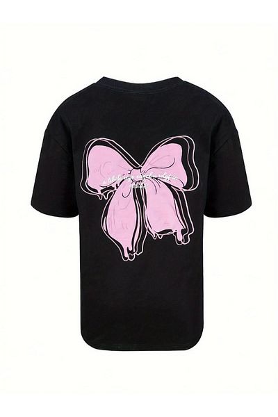 Touz Moda Κορδέλα Oversize T-shirt - Πίσω στάμπα