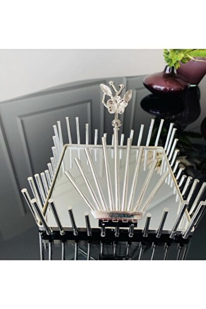 İmren Collection Suport pentru șervețele de servire model Stick de culoare argintie