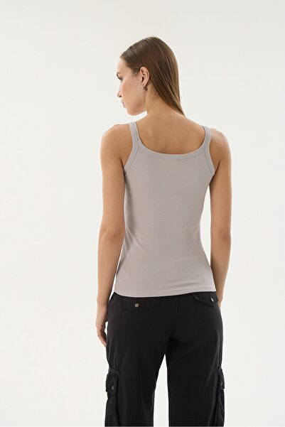 Sevim 16155 Γυναικείο μπλουζάκι με ραβδώσεις με λεπτό λουράκι