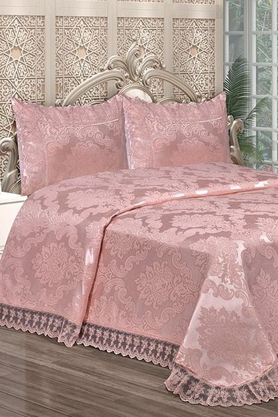 Çt Çeyizci Tekstil Artil Bedspread Double Dowry Box Lace Powder