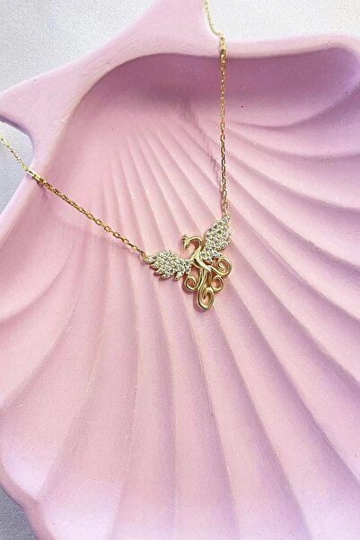 Rossalia Kadın Minimal Anka Kuşu Kolye 925 Ayar Gümüş