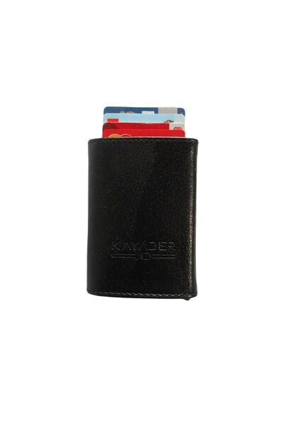 Kayader Mekanizmalı Mıknatıslı Kartlık Cüzdan Gerçek Deri