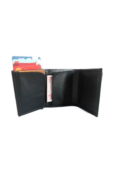 Kayader Mekanizmalı Mıknatıslı Kartlık Cüzdan Gerçek Deri