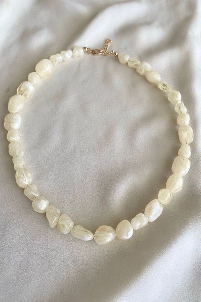 gaila design Natural Stone Bone Color Necklace