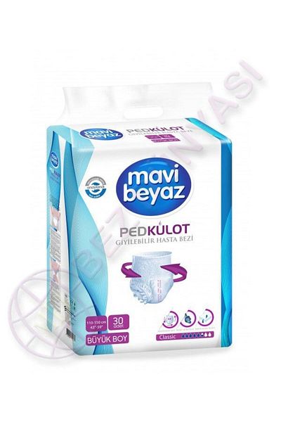 Mavi beyaz Pad Panties Adult Patient Diapers Large Size-large 30 Uses