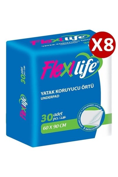 Flexi Life Yatak Koruyucu Örtü 60x90cm 30lu 8 Paket 240 Adet
