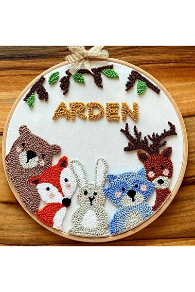 afralya home 30 Cm-bebek-çocuk Odası Isimli Kapı Süsü-punch Nakış Işlemeli Du...