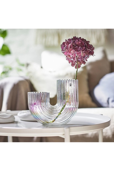 IKEA Vază decorativă din sticlă de culoare sidef de 12 cm - 2 bucăți