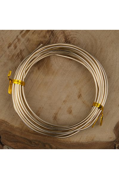Prestij Boncuk 2 mm Copper Wire - Light Gold Colored, Enamel Coated Crown Flower Hobby Design Handcrafted Experiment Wire