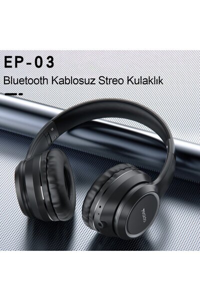 Coverzone EP03 Kablosuz HD Ses Kalitesi Bluetooth 5.3 Kulak Üstü Bluetooth Kulaklık 500mAh Pil