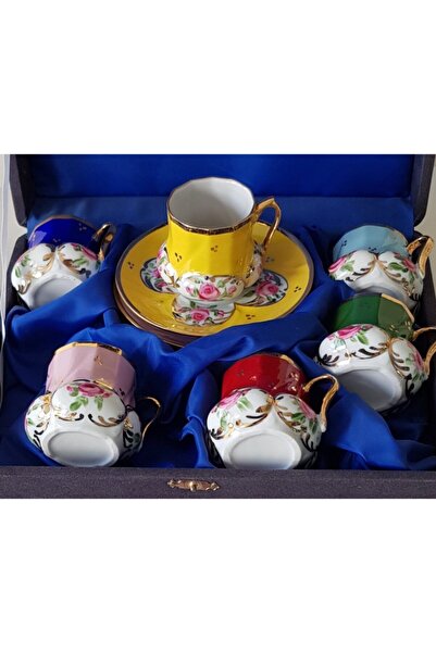 BY.RAYKA PORSELEN El Dekor Saray El Boyama 6li Fincan Seti