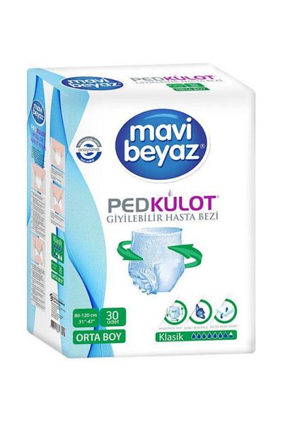 Mavi beyaz Absorbent Panties - M - Medium Size 30 Pieces