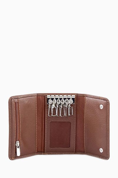 DAMY Men's Gift Keychain, Genuine Leather Snap Keychain - Tan K703
