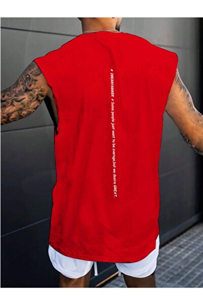 MOONBULL Мъжка тениска Dreamer - Oversize без ръкави с щампа с вертикален гръб