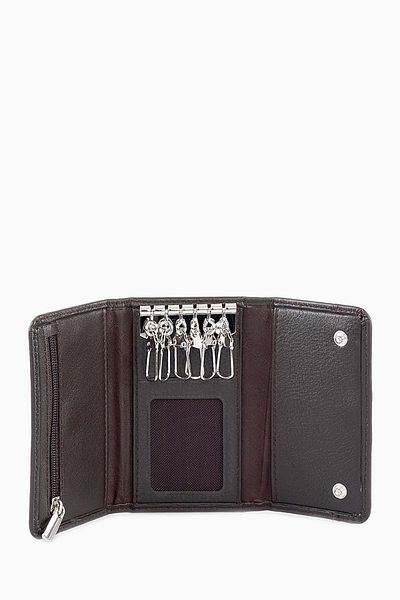 DAMY Men's Genuine Leather Keychain - Snap Fastener, Keychain, Gift - Brown K703