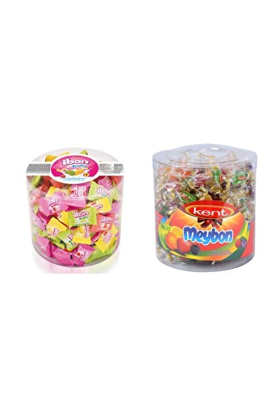 KENT Elvan Ibon Karışık Meyveli Şeker 1 Kg + Meybon Mini Meyveli 504 Gr