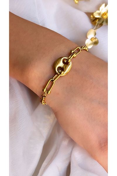 İNN JEWELLERY Anti-Tarnish and Anti-Allergic Steel Bracelet - Chain Figure