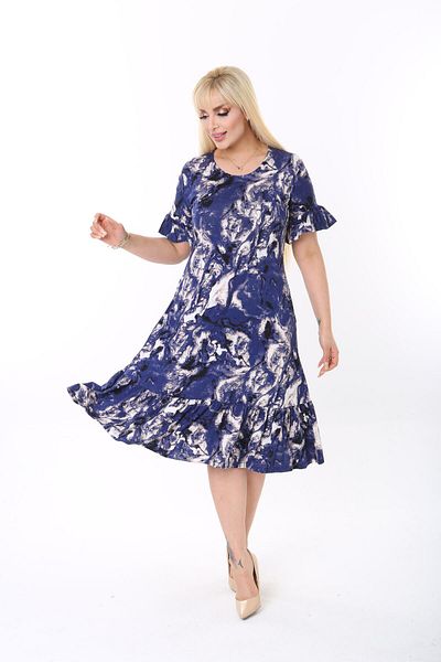 mezura tekstil Rochie elegantă din bumbac pieptănat din viscoză, cu mâneci lungi de genunchi și tiv, cu mâneci scurte, cu volane