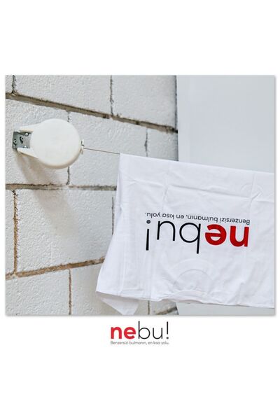 NEBU Duvara Monte Tek Ipli Çek Bırak Katlanabilen Pratik Çamaşır Ipi 4.2mt