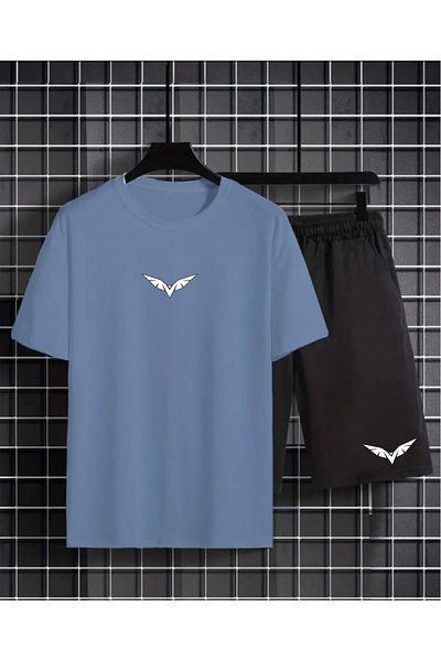AY MONTANA oversize unisex seagull Μπλουζάκι με στάμπα κάτω επάνω σορτς Σετ