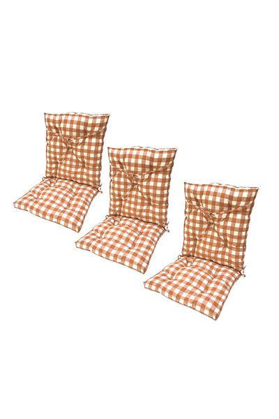 GÜLLÜCE HOME 3-Piece Gingham Backrest Washable Chair Mat