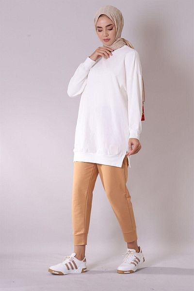 Soul Byloreen Crew Neck 2 Thread Tunic&sweat Ecru 30644