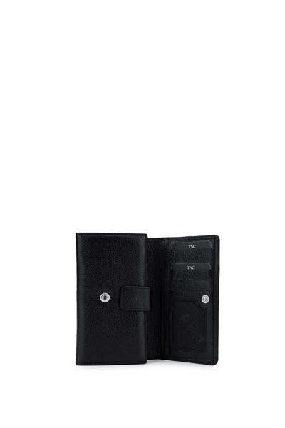 Tamer Tanca Genuine Leather Black Women's Wallet
