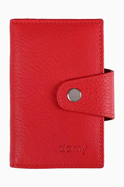 DAMY Червоний акордеон-картотримач - набір карток на кнопках з декількома відділеннями K415