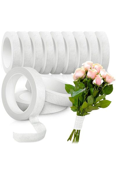 roco paper Ταινία Λουλουδιών Λευκή 12 Ρολά 1 cm x 35 m
