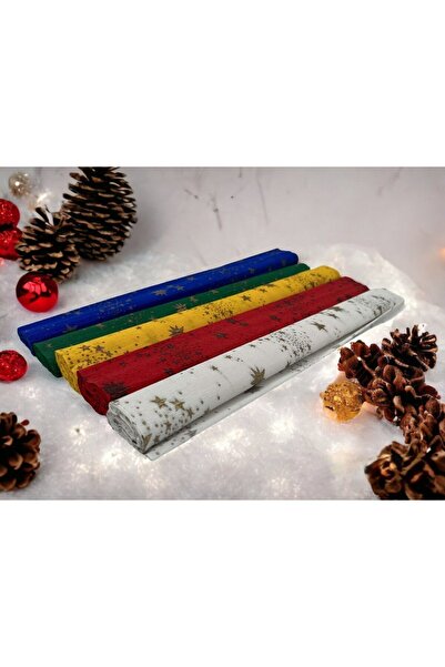 roco paper Yıldız Desenli Krapon Kağıtları - 5'li Set 60gr 50x250cm