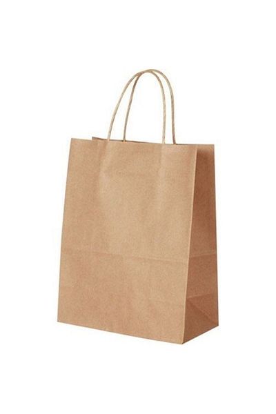roco paper Τσάντα αγορών Kraft Paper - 18x24x8 cm, Συσκευασία 25 τεμαχίων, Δώρο με περιστρεφόμενη λαβή