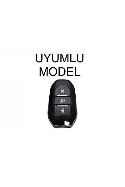 ŞENYILDIZ AKSESUAR Peugeot 208/308/508 Rifter - Key Protection Case with Headlight Keys White/Chrome