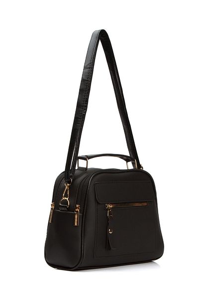 Adelina Bags Černá dámská taška - tři přihrádky, crossbody, do ruky a přes rameno