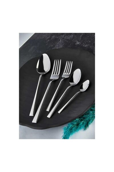 King Queens 30 Parça 6 Kişilik Çatal Kaşık Takımı Düz Sade Model
