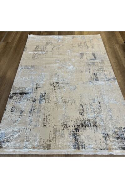 İpek Halı Sihir 17354 Beyaz Gri Modern Salon Halısı