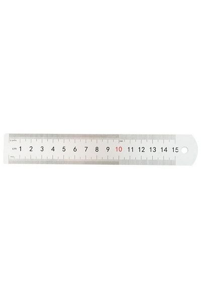 PeriStore Steel Ruler 15 Cm Metal Ruler Press Printed Stainless Steel - 6 Inch/Inch
