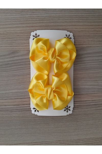 Accessories مشبك مشبك للأطفال من الساتان مكون من قطعتين