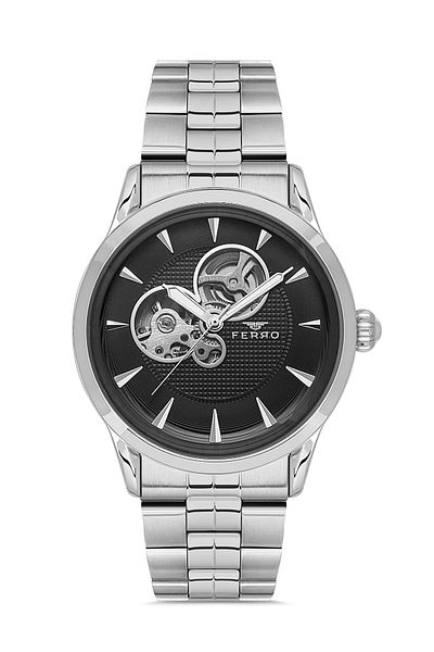 FERRO Men's Silver Wristwatch - Steel Cord F31457A-A2