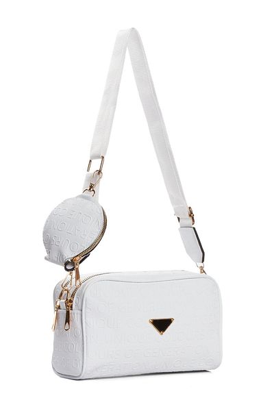 Adelina Bags Fehér mintás női válltáska - pénztárcával