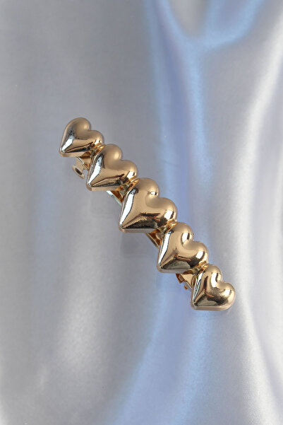 REBORN DESIGN مشبك بينتيريست أوتوماتيكي على شكل قلب ذهبي اللون