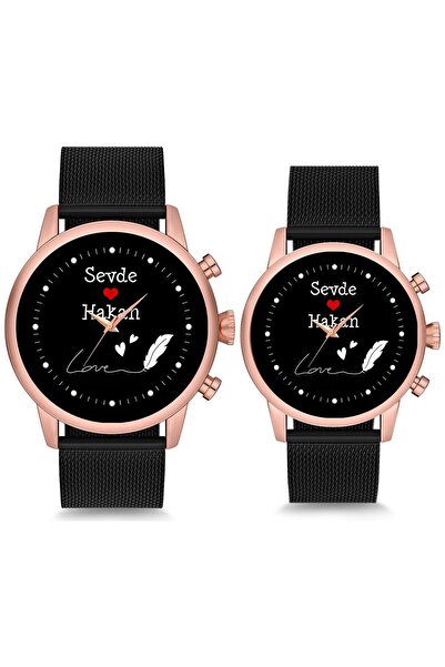 STONY Çift Saatleri El Yazısı Love Sevgili Kol Saatleri İsimli ve Tarihli Çif...