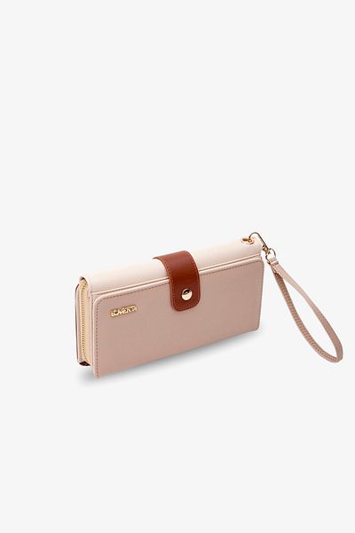 LOVENTA Women's Nude Tan Xl Large Size Colorful Wallet and Handbag Mix