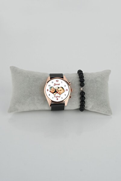 STONY Erkek Kol Saati Resimli Çift Kalp Sevgiliye Saat Bileklik Hediye Kişise...