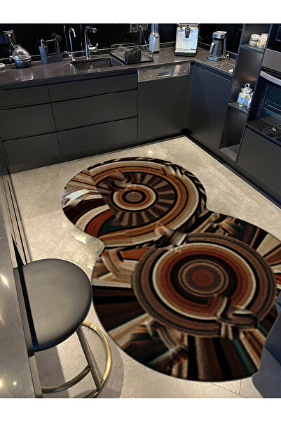 Rugs Modern Halı Shape Koleksiyonu Kahve Tonlarda Soyut Desenli Dokuma Taban ...